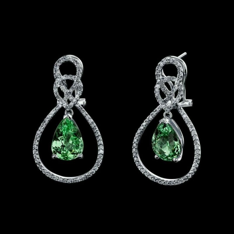 Merelani Mint Garnet Earrings