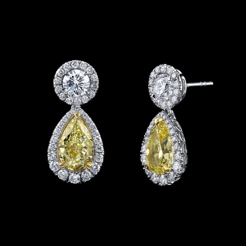 Yellow Diamond Earrings