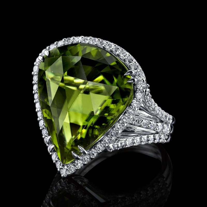 Apple Green Peridot Ring