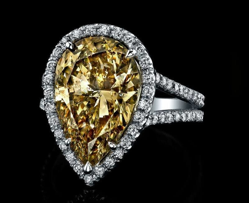 Brownish Yellow Diamond Ring
