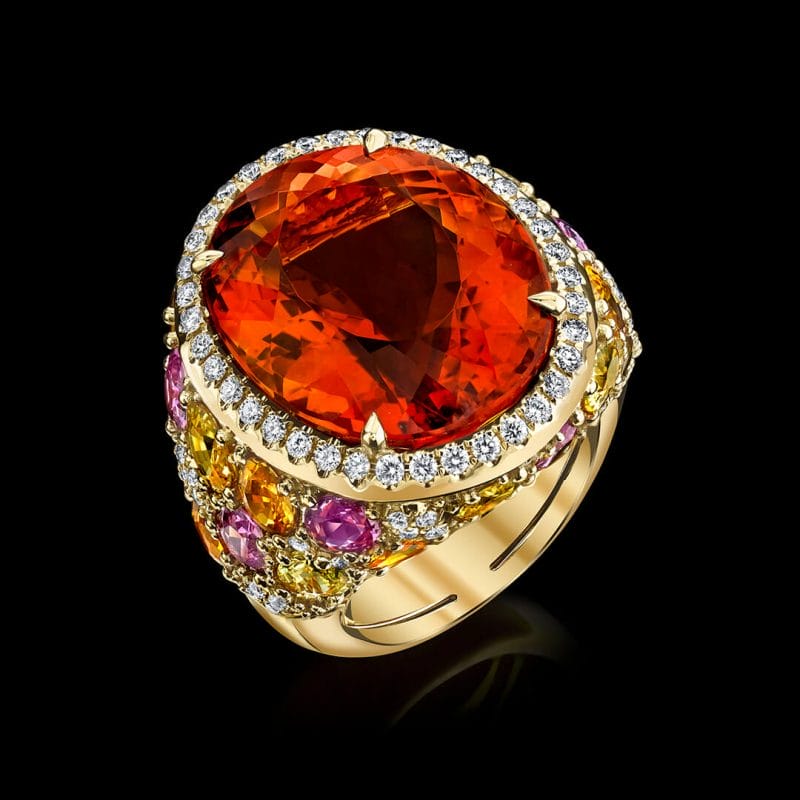 Citrine and Sappphire Ring