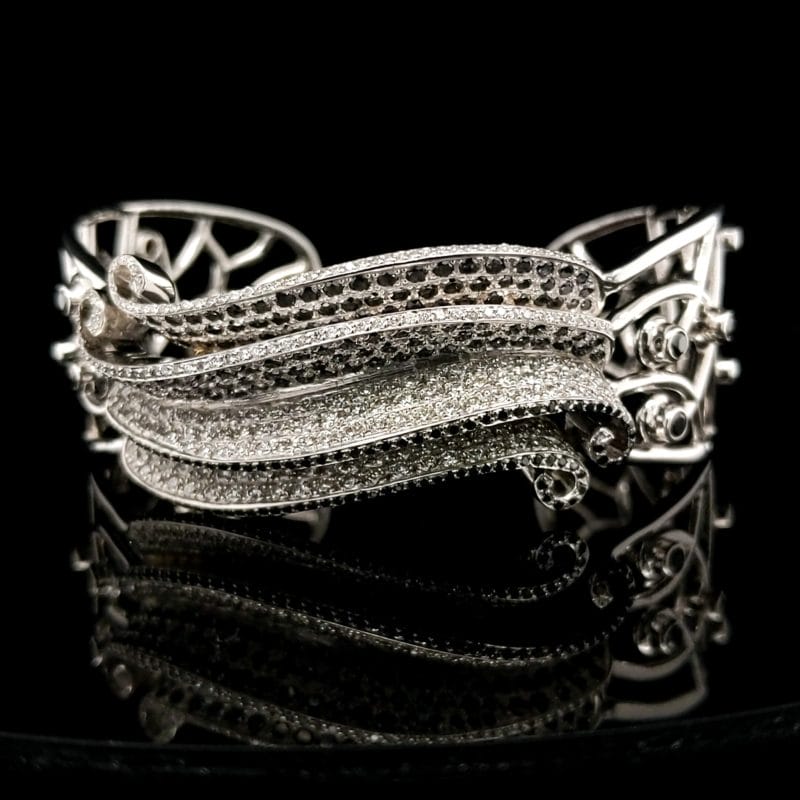 White and Black Diamond Bracelet