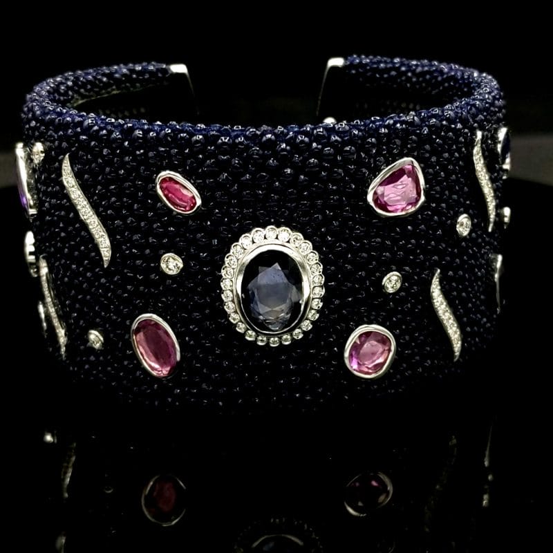 Mixed Colors Sapphires Bangle