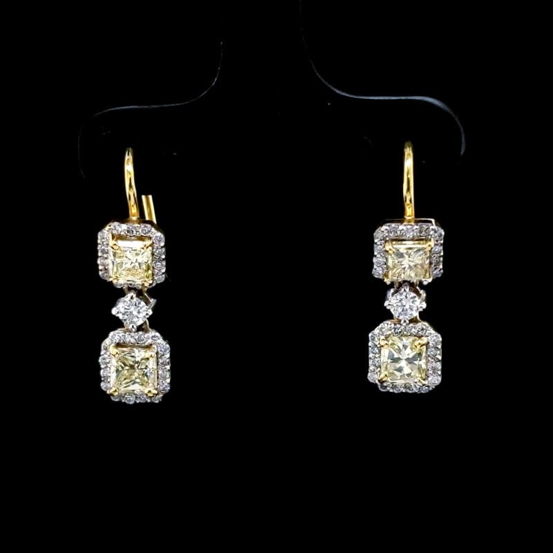 Yellow Diamond Earrings