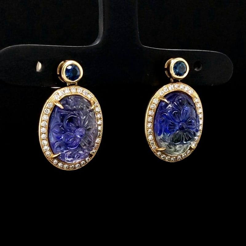 Tanzanite Carving Earrings