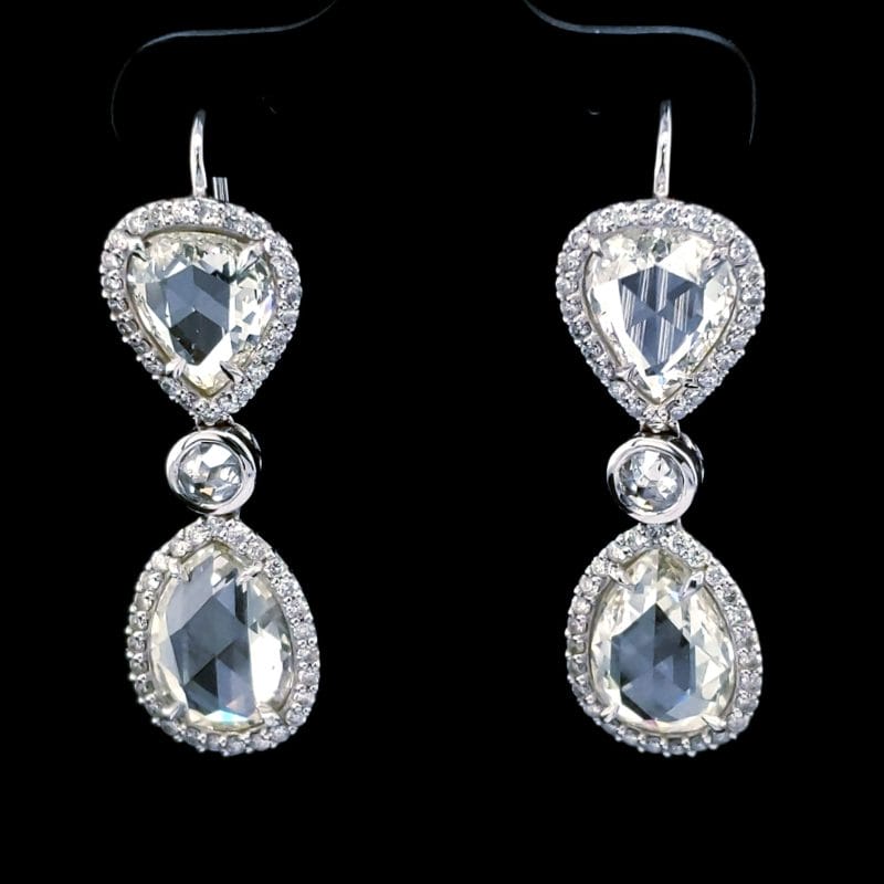 Rose Cut Diamond Earrings