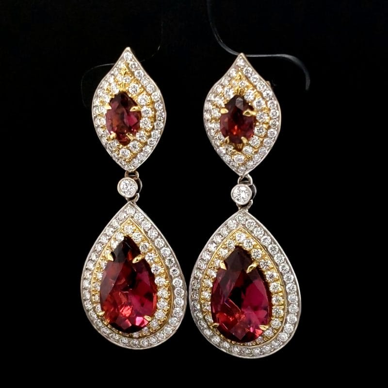 Red Tourmaline Earrings