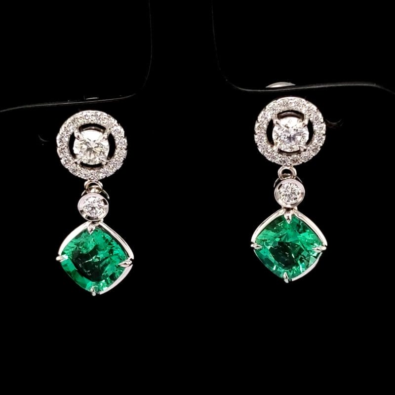 Diamond and Emerald Earrings