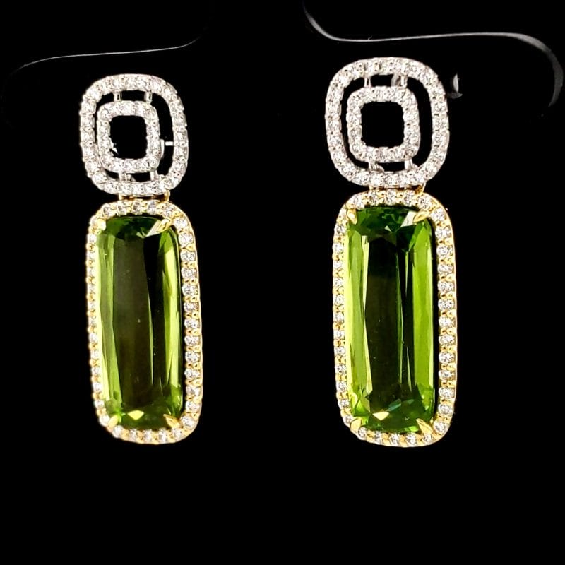 Elongated Peridot Earrings