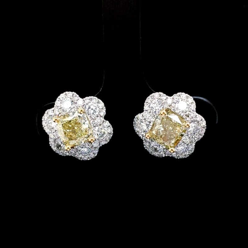 Yellow Diamond Earrings