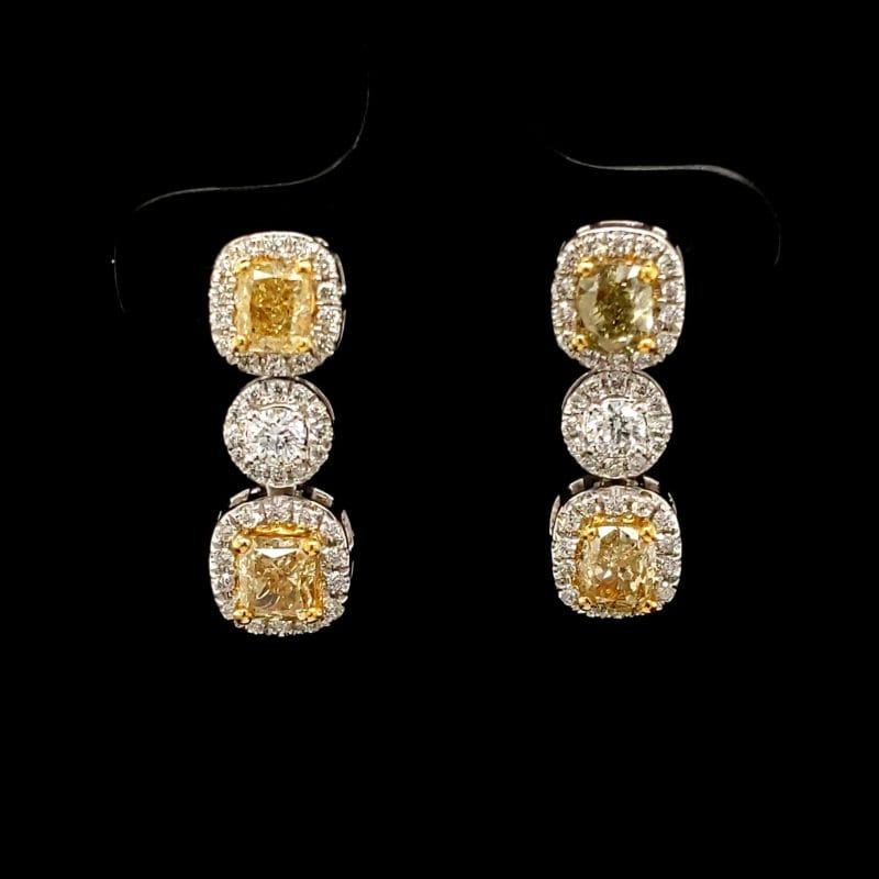 Yellow Diamond Earrings