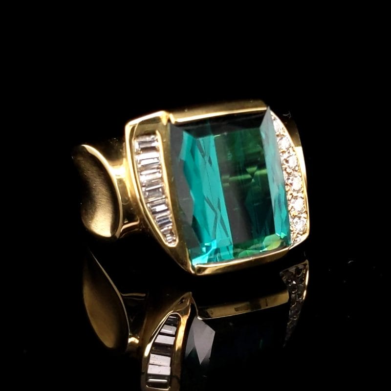 Blue-Green Tourmaline Ring