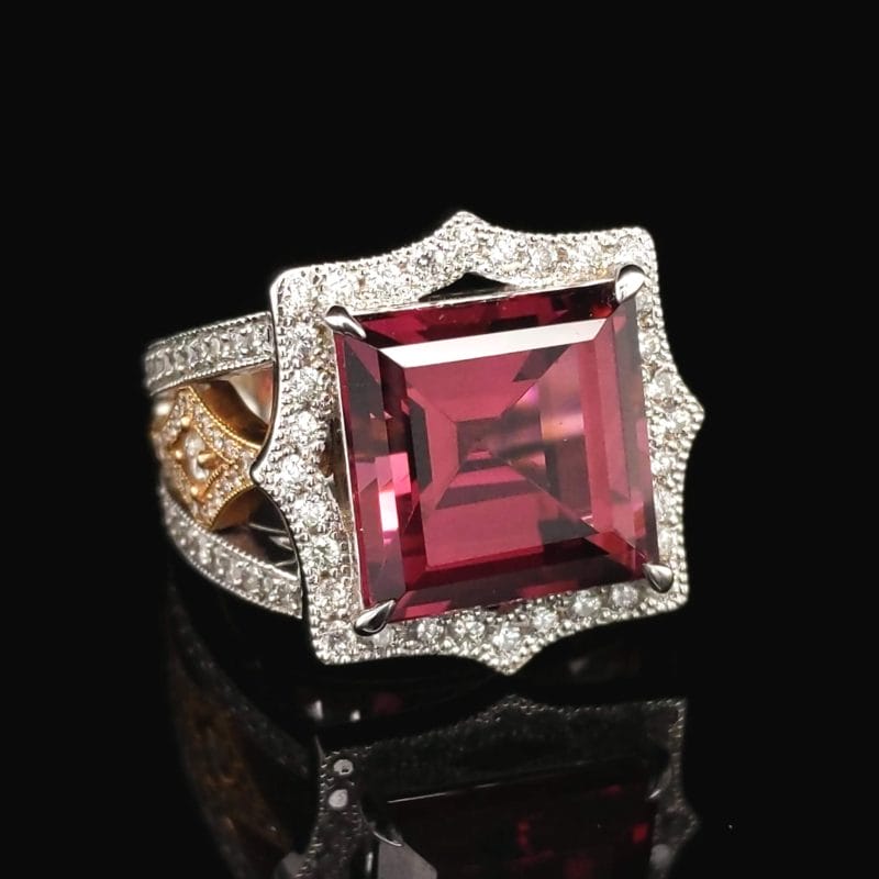 Reddish-Pink Tourmaline Ring