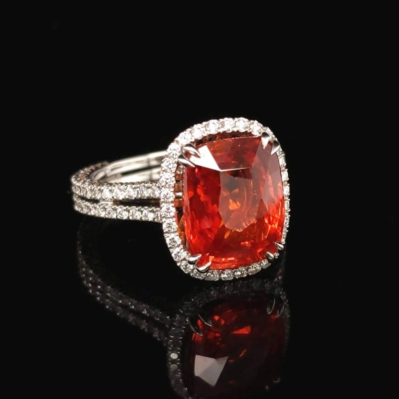 Orange Sapphire Ring