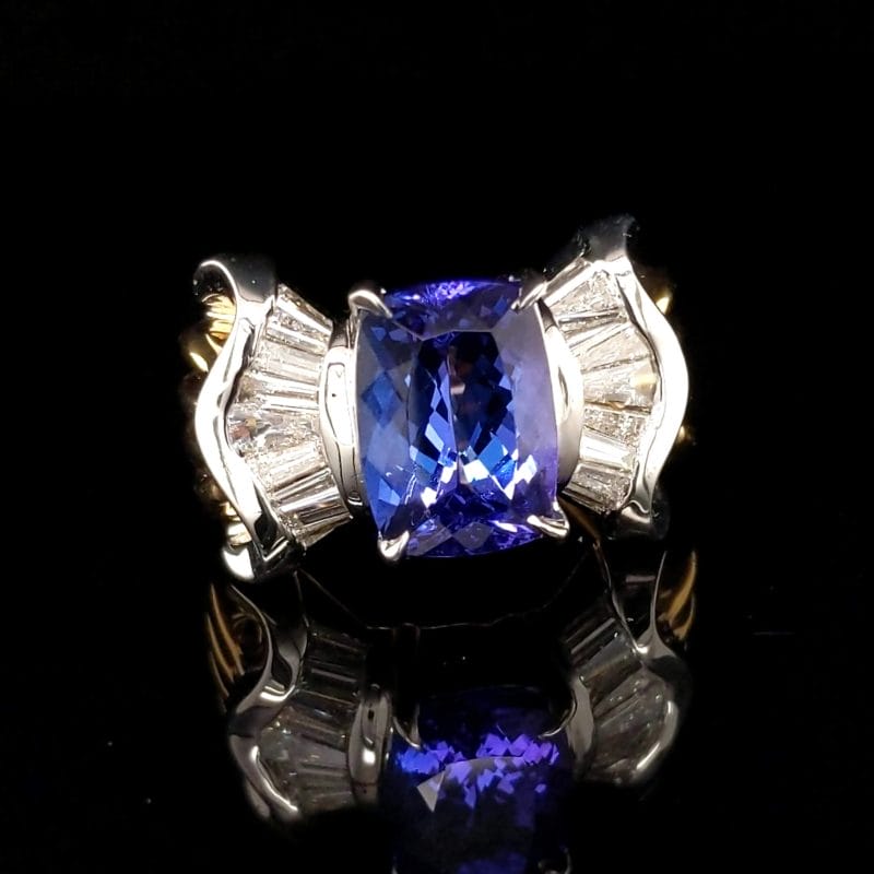 Tanzanite Two Tone Ring