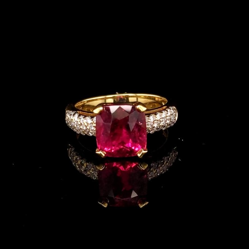 Rubellite Garnet Ring