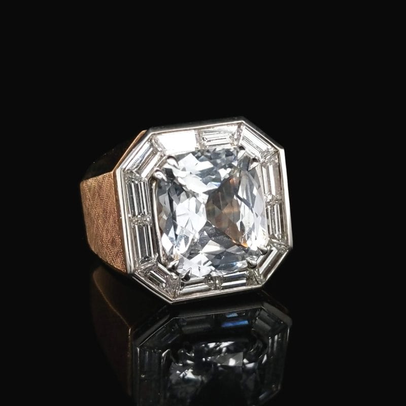 White Sapphire and Diamonds