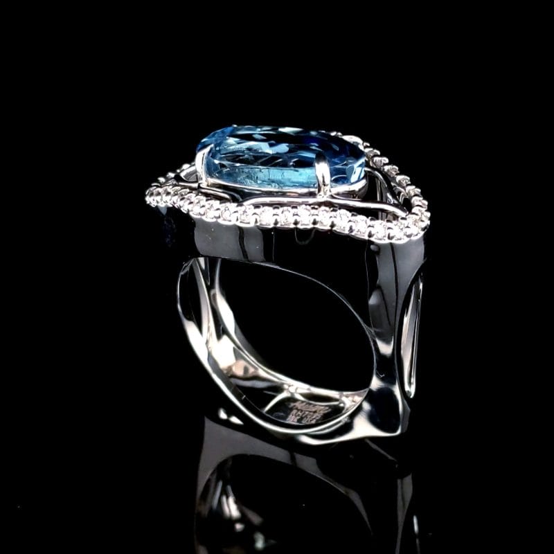 Aquamarine Diamond Ring