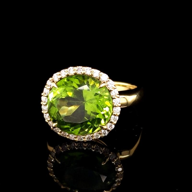 Peridot Diamond Ring