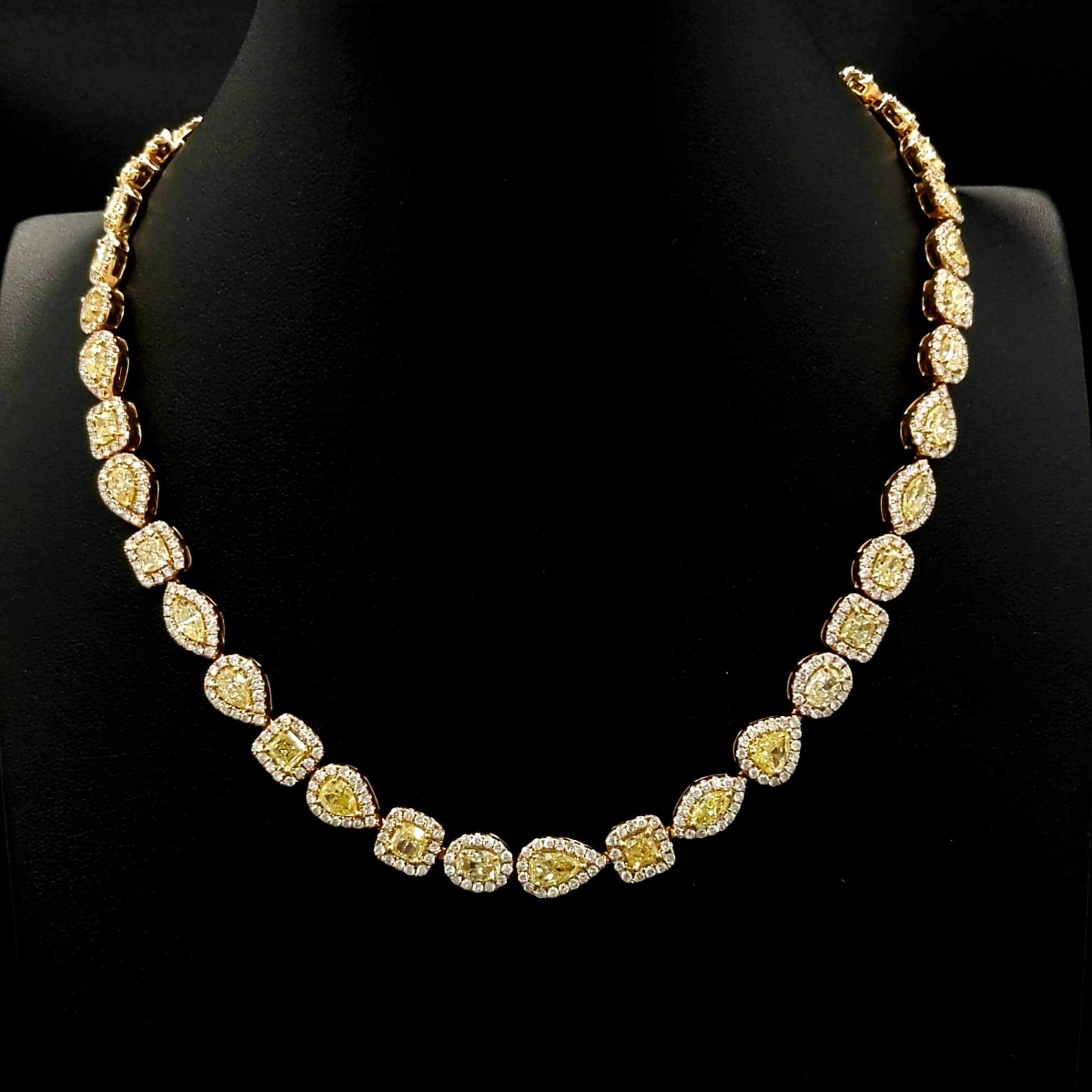 Fancy Yellow Diamond Necklace Hubert Jewelry Fine Diamonds and