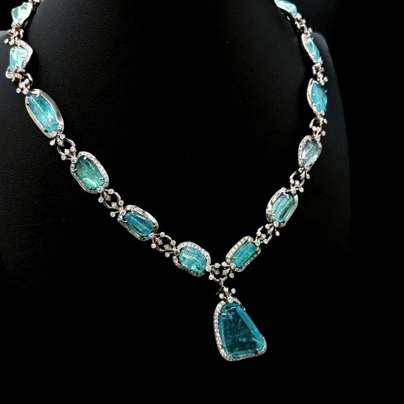 Paraiba Tourmaline Diamond Necklace