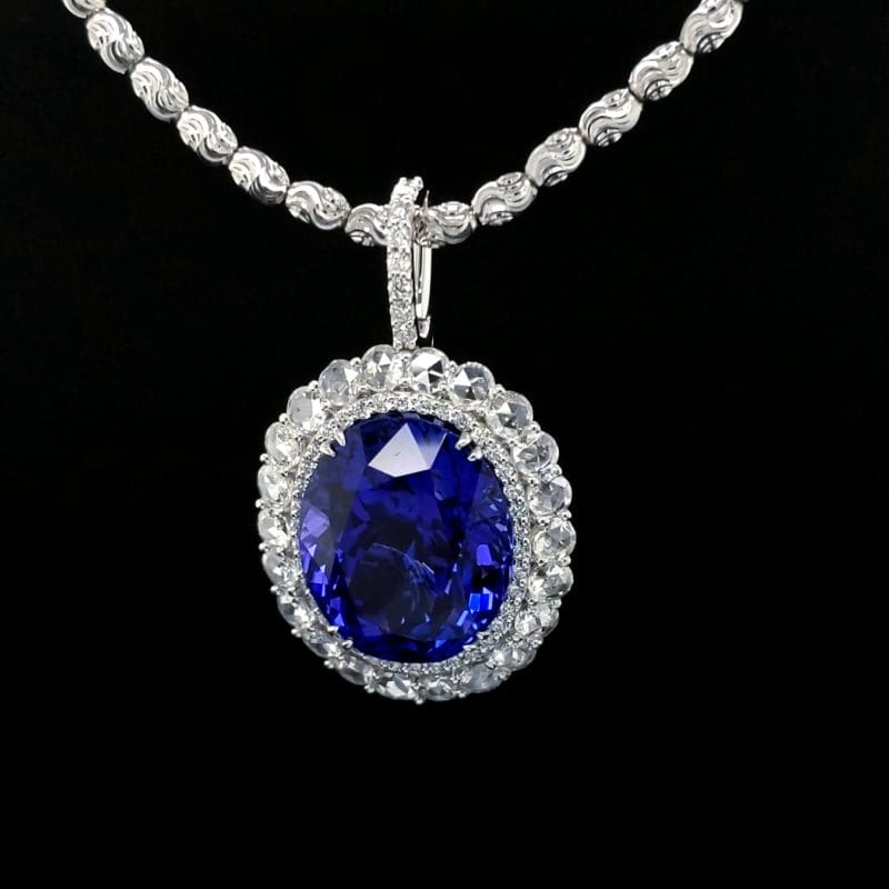 Tanzanite and Diamond Pendant