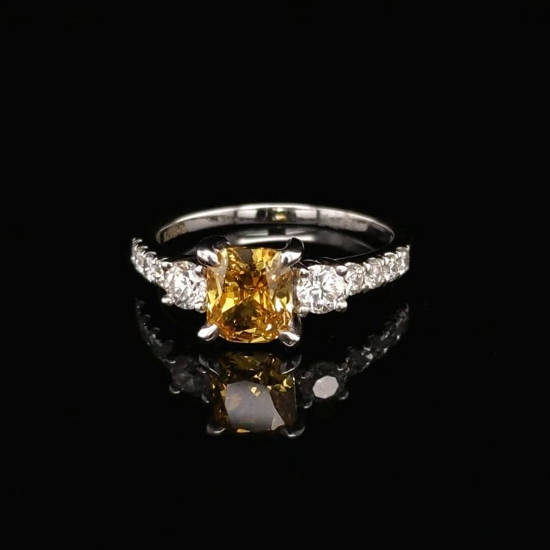 Orange Yellow Diamond Ring